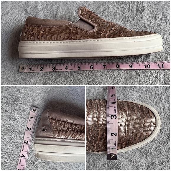 AGL Attilio Giusti Leombruni Textured Fringe Leather Slip-On Sneakers Platinum - Picture 13 of 13